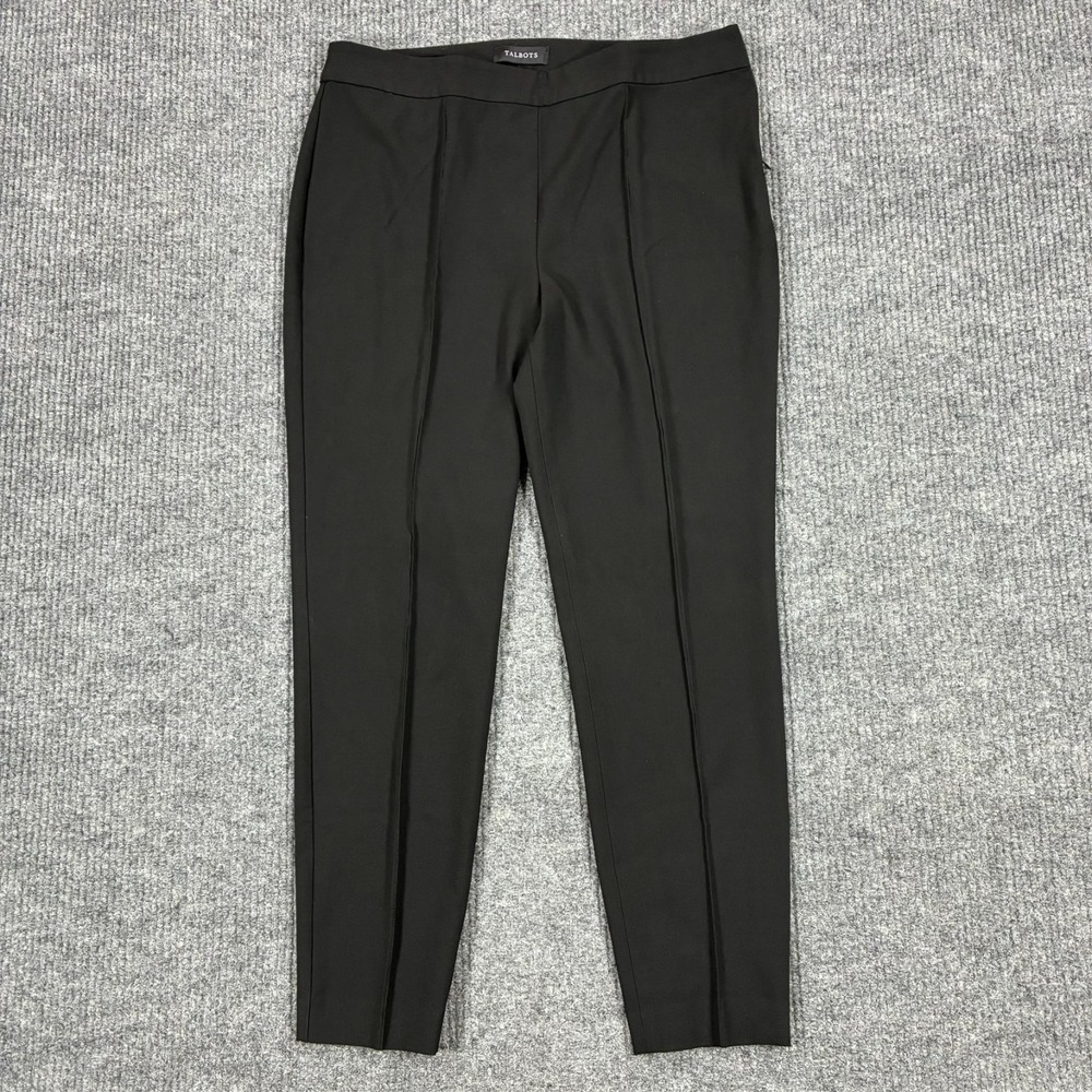 Talbots High-Waist Skinny Ankle Pants Womens Size 12 Black Stretch Workwear